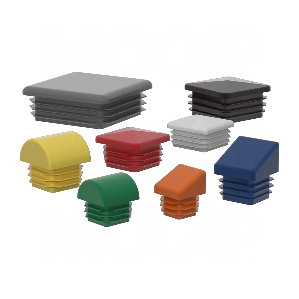 40 X 40 x BLACK PLASTIC END CAPS TUBE BOX SECTION 4 pack 
